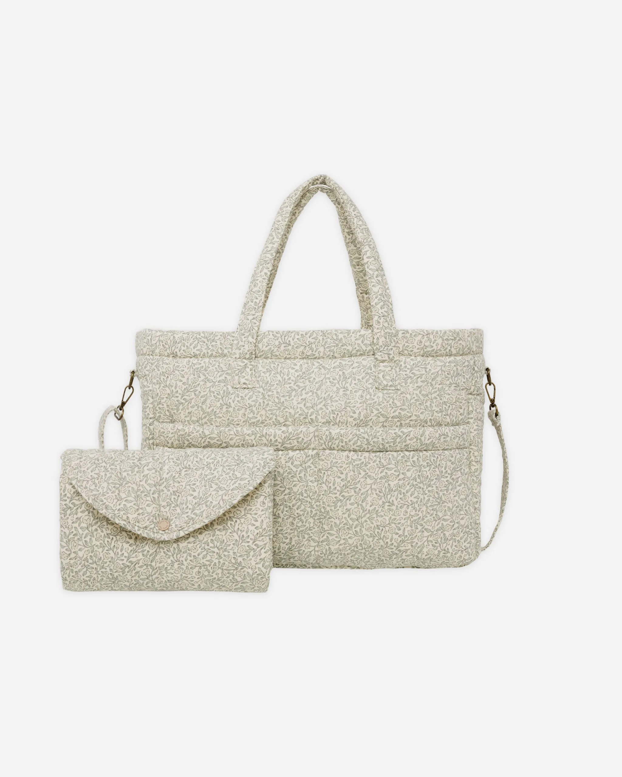 -Diaper Bag   Changing Pad Set || Green Garden-