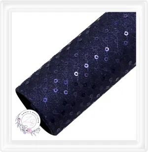 ∙ Sequin Knit Texture Faux Leather ∙ Midnight Blue  ∙