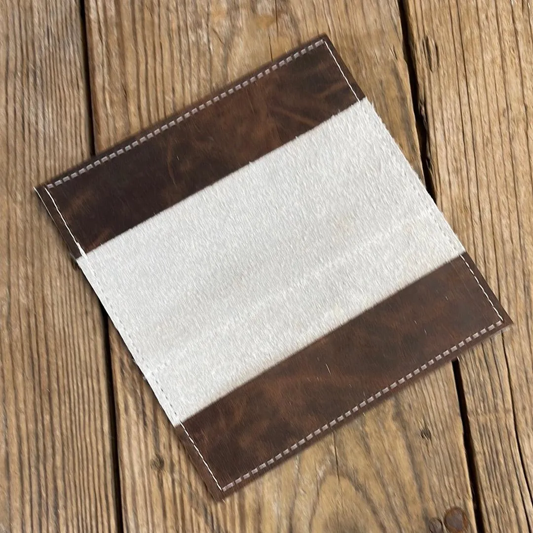075 Checkbook Cover - Brindle w/ Rainbow Aztec