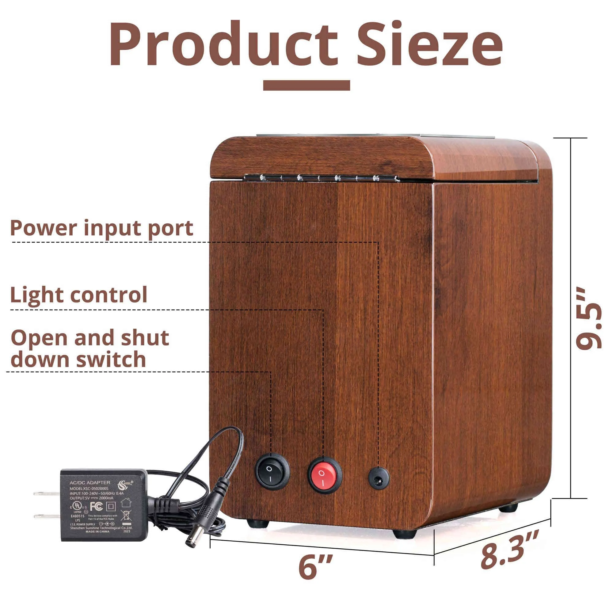 1 2 Walnut Wood Automatic Watch Winder, LUKDOF