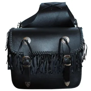 104 Black Leather Saddle Bags