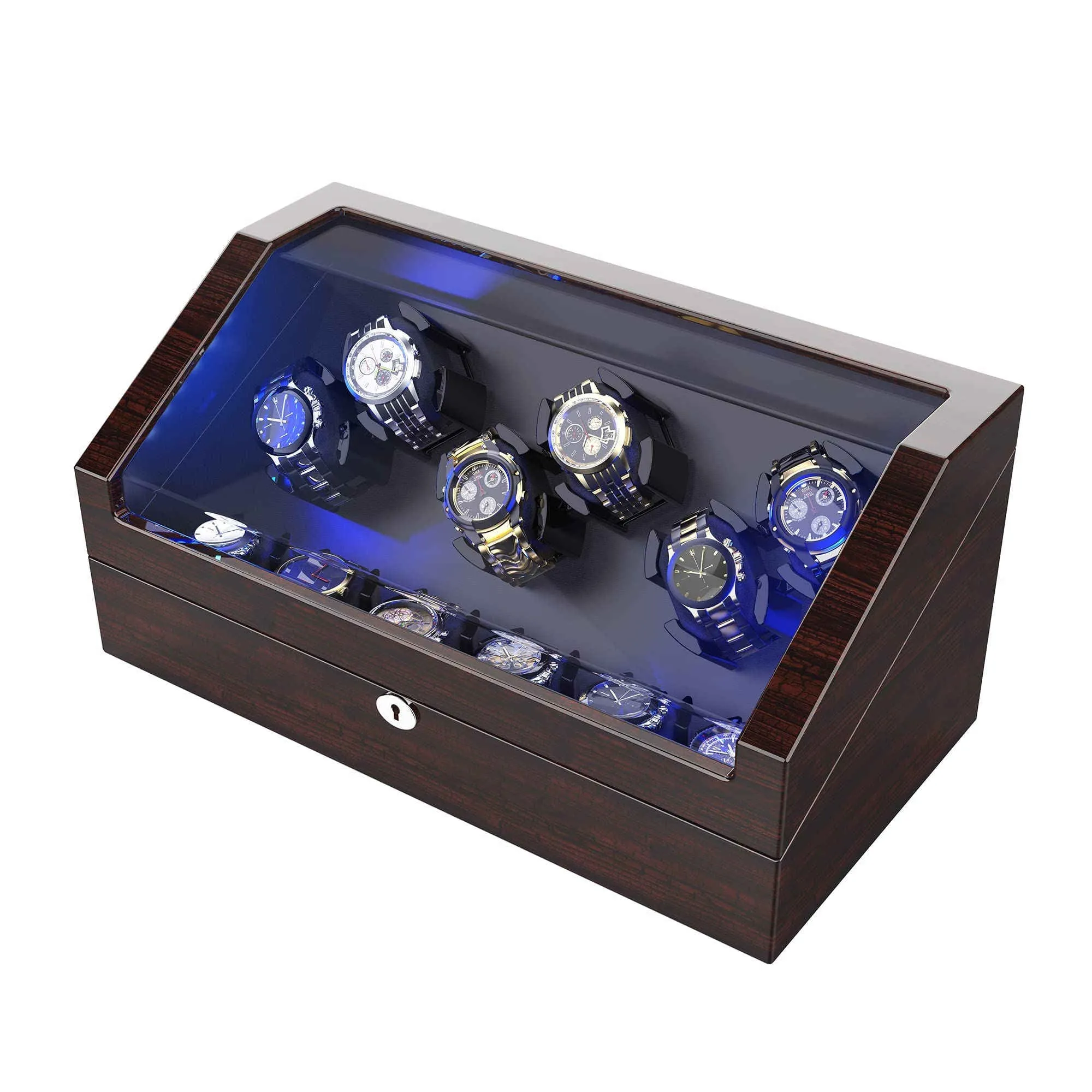 12 Pieces Watch Winder with Storage, Pine Bark Pattern, ARCTICSCORPION