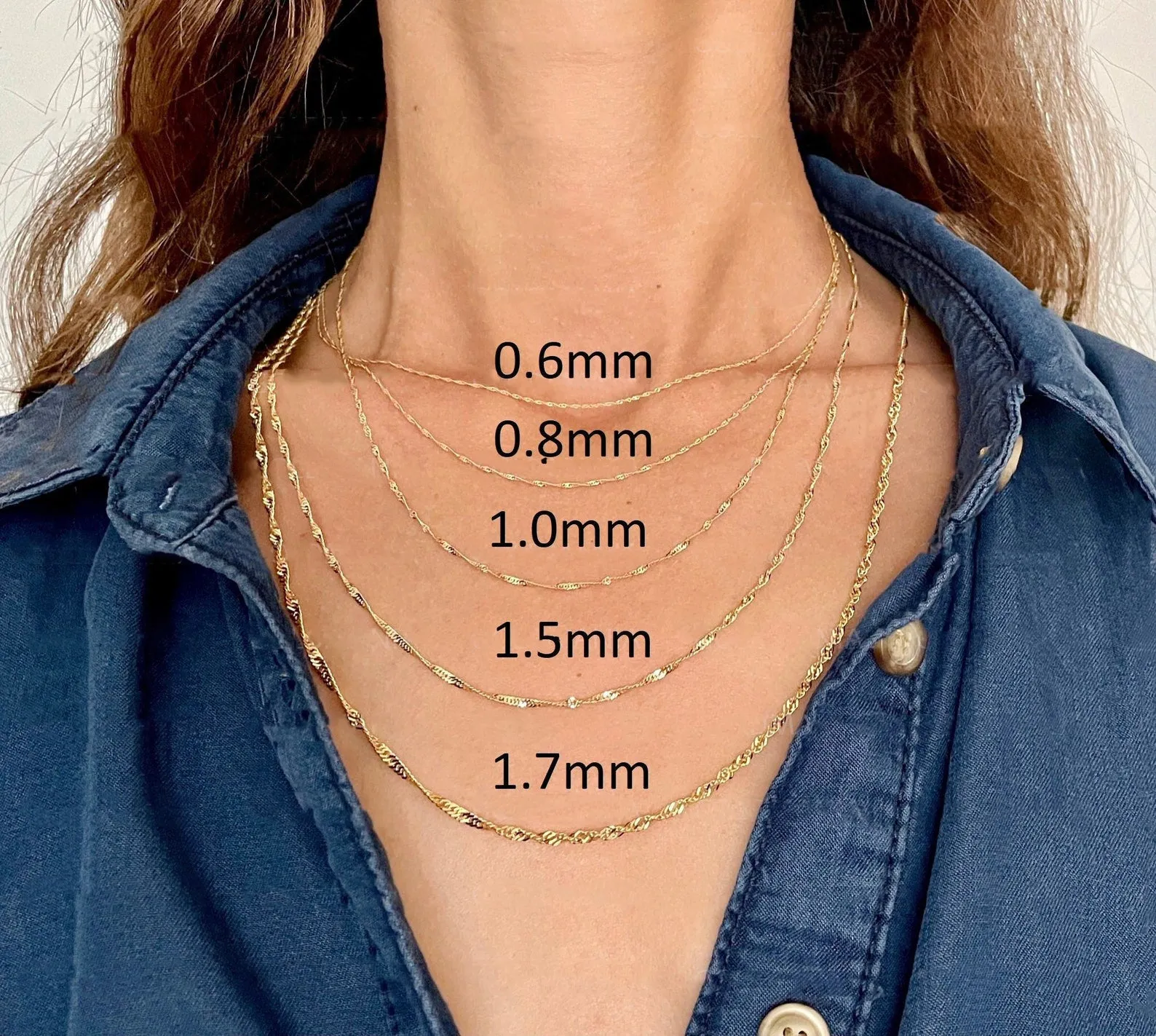 14K Yellow Gold Chain|Simple Jewelry For Women-Singapore Necklace