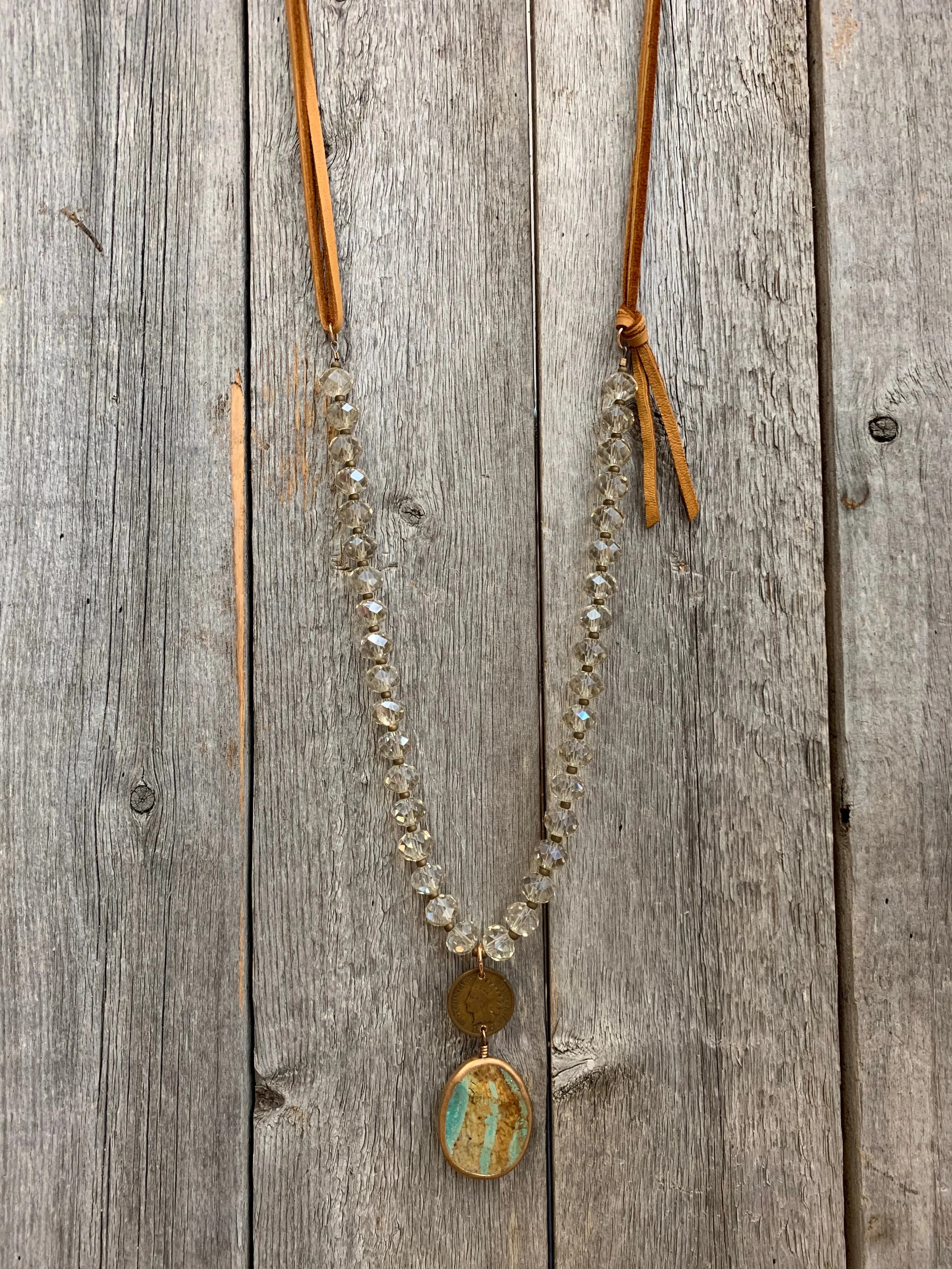 16574 Lt Gldn Crystal, Penny, & Turq Drop