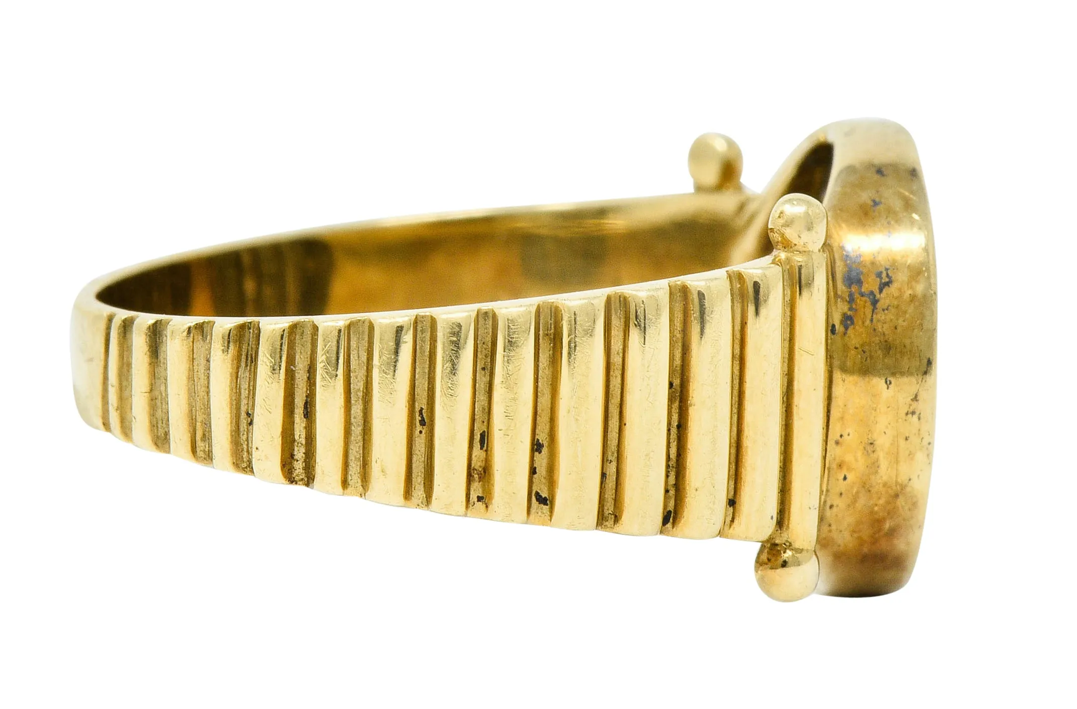 1970's Vintage Athena Antique Coin 14 Karat Gold Band Ring