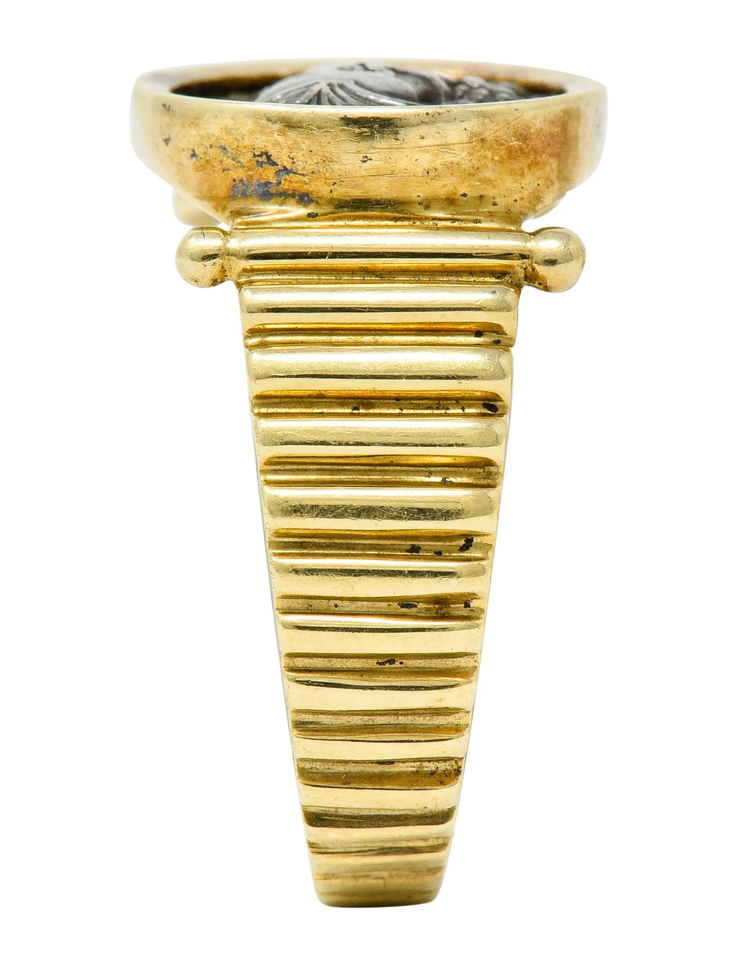 1970's Vintage Athena Antique Coin 14 Karat Gold Band Ring