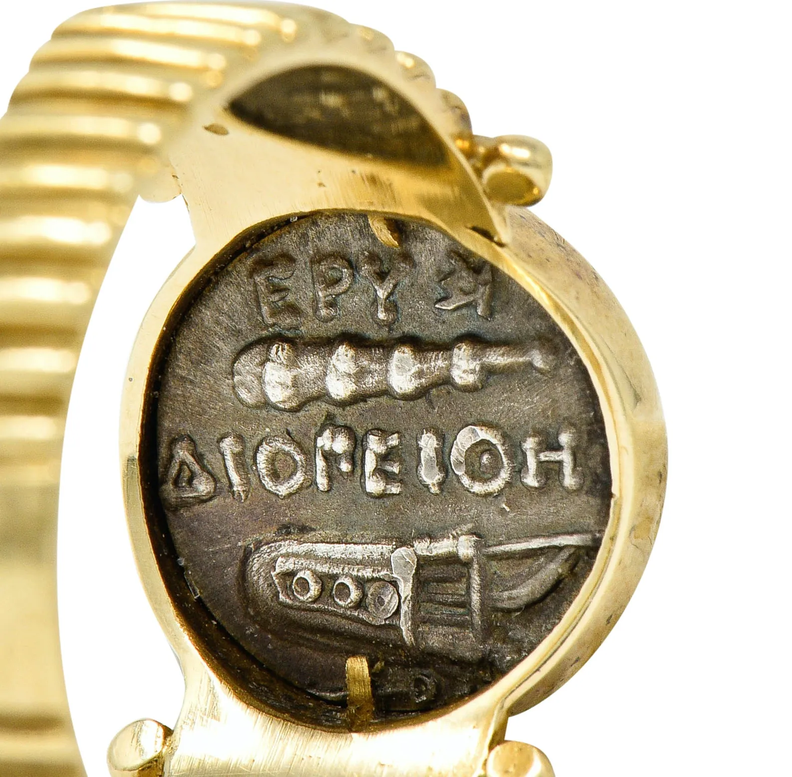 1970's Vintage Athena Antique Coin 14 Karat Gold Band Ring