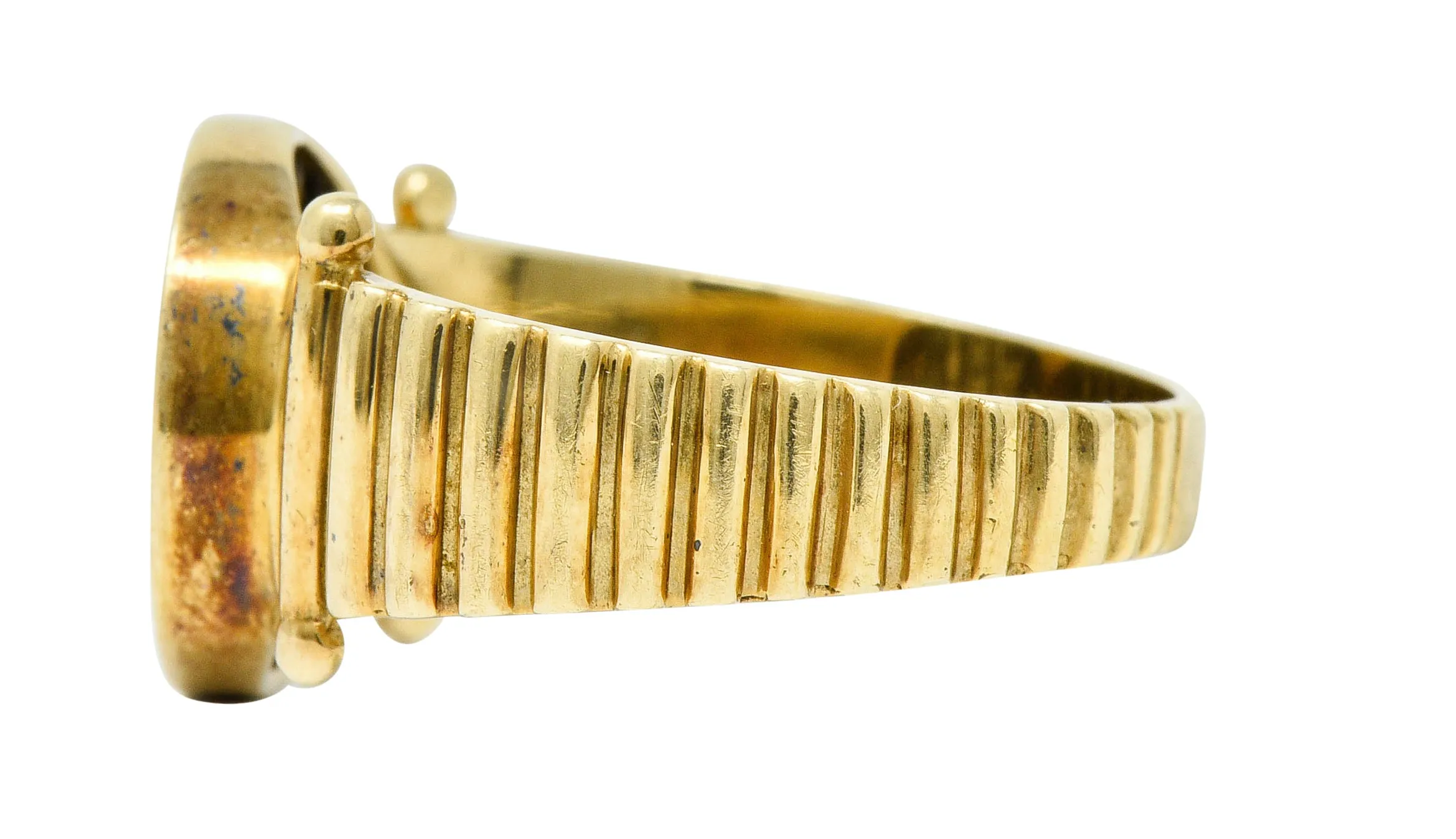 1970's Vintage Athena Antique Coin 14 Karat Gold Band Ring