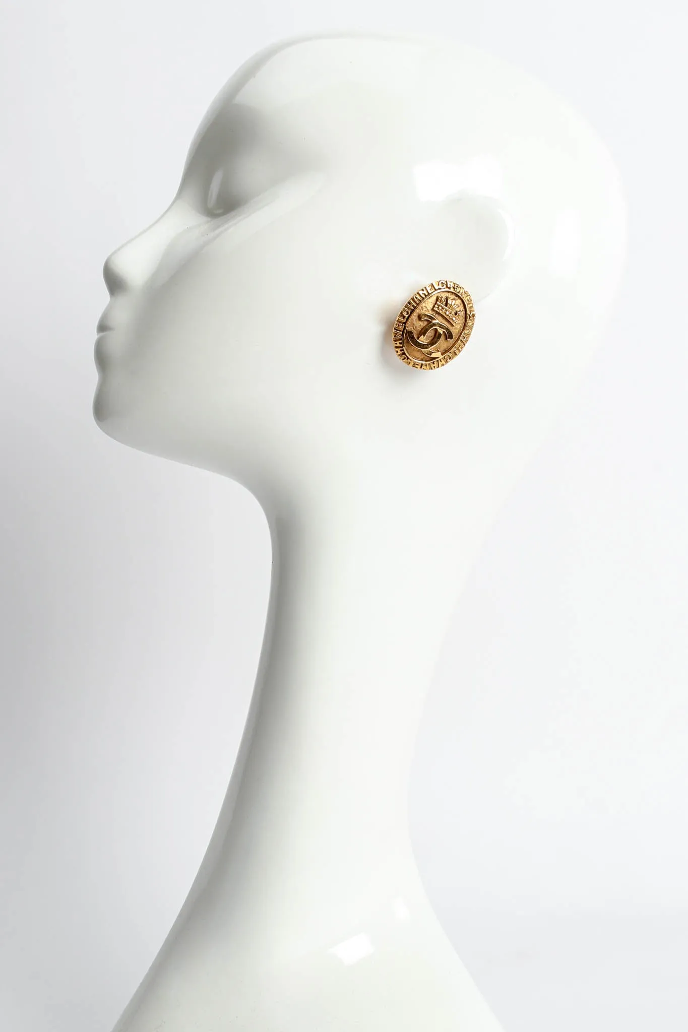 1980s Crown CC Logo Coin Earrings