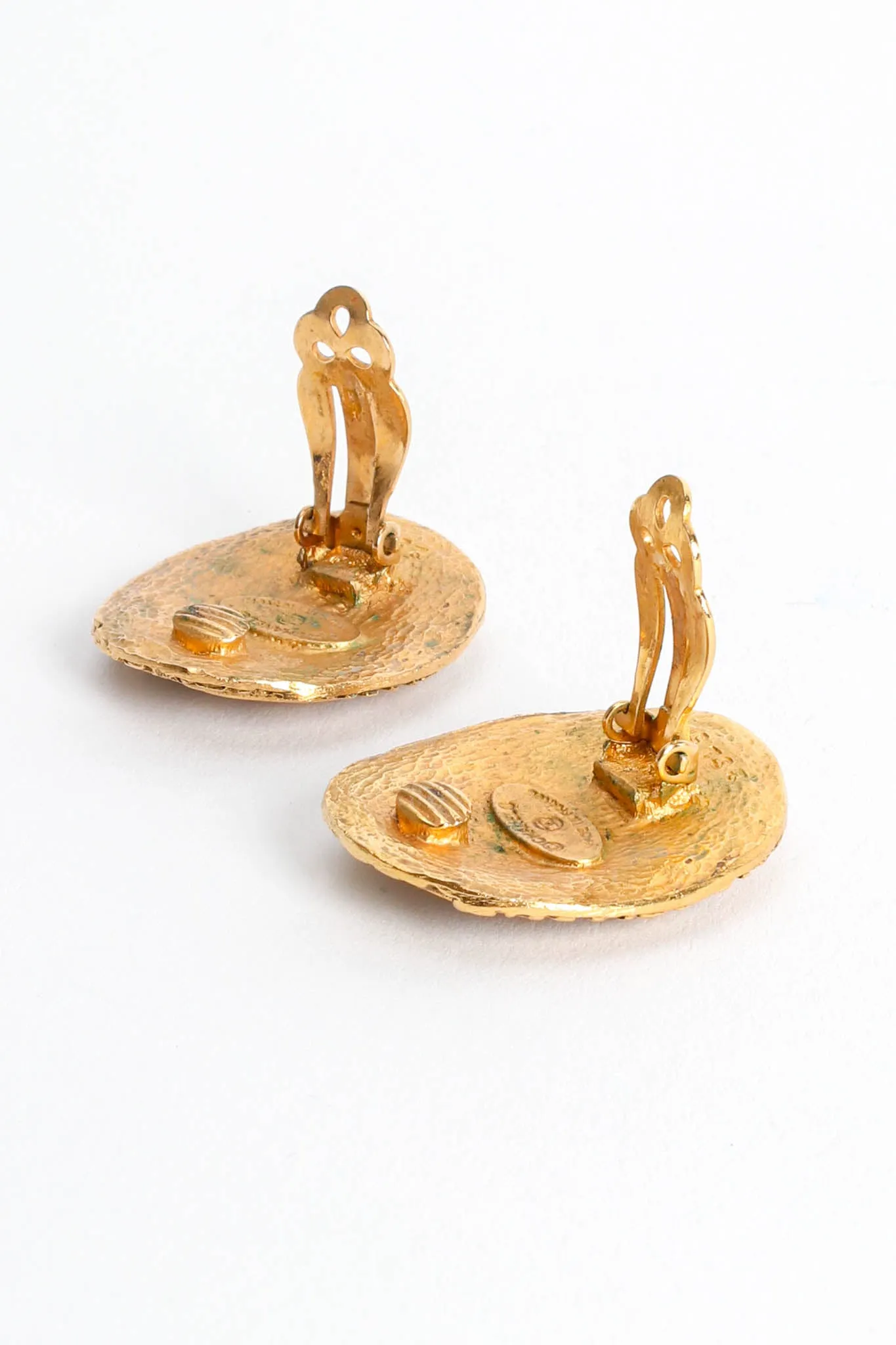 1980s Crown CC Logo Coin Earrings