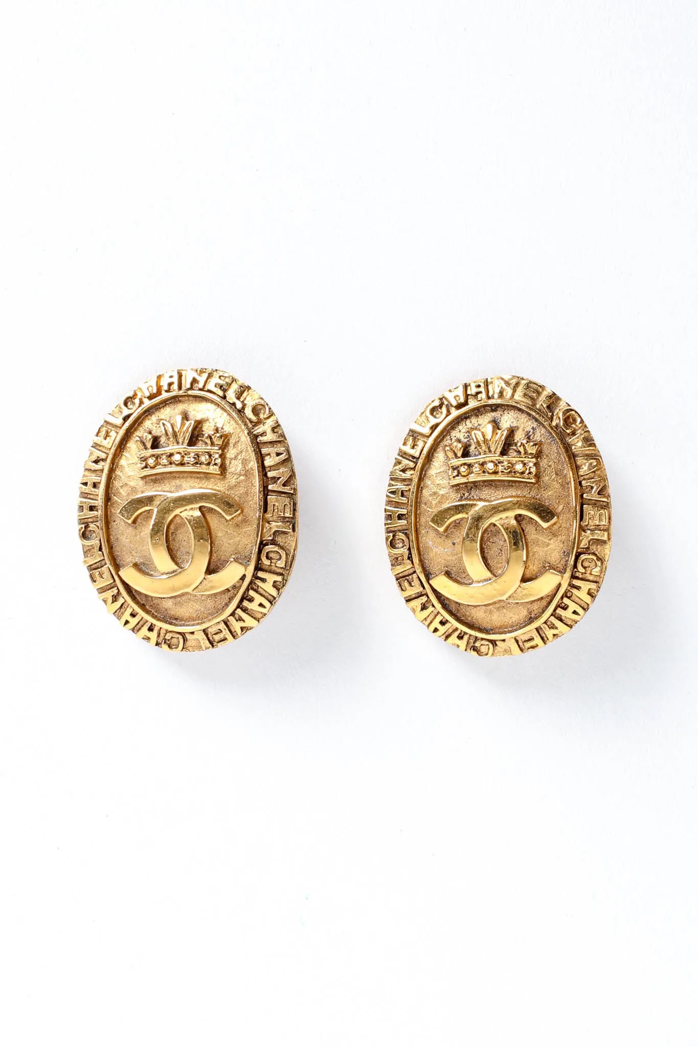 1980s Crown CC Logo Coin Earrings