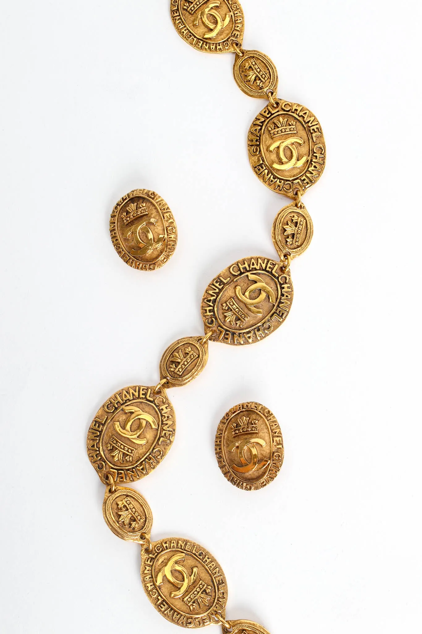 1980s Crown CC Logo Coin Earrings