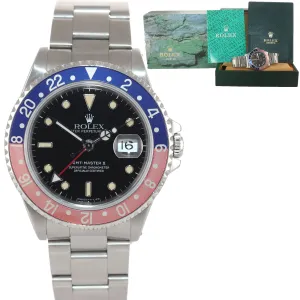 1991 PATINA FADED Rolex GMT-Master II Pepsi Steel Blue Red 16710 Watch Box