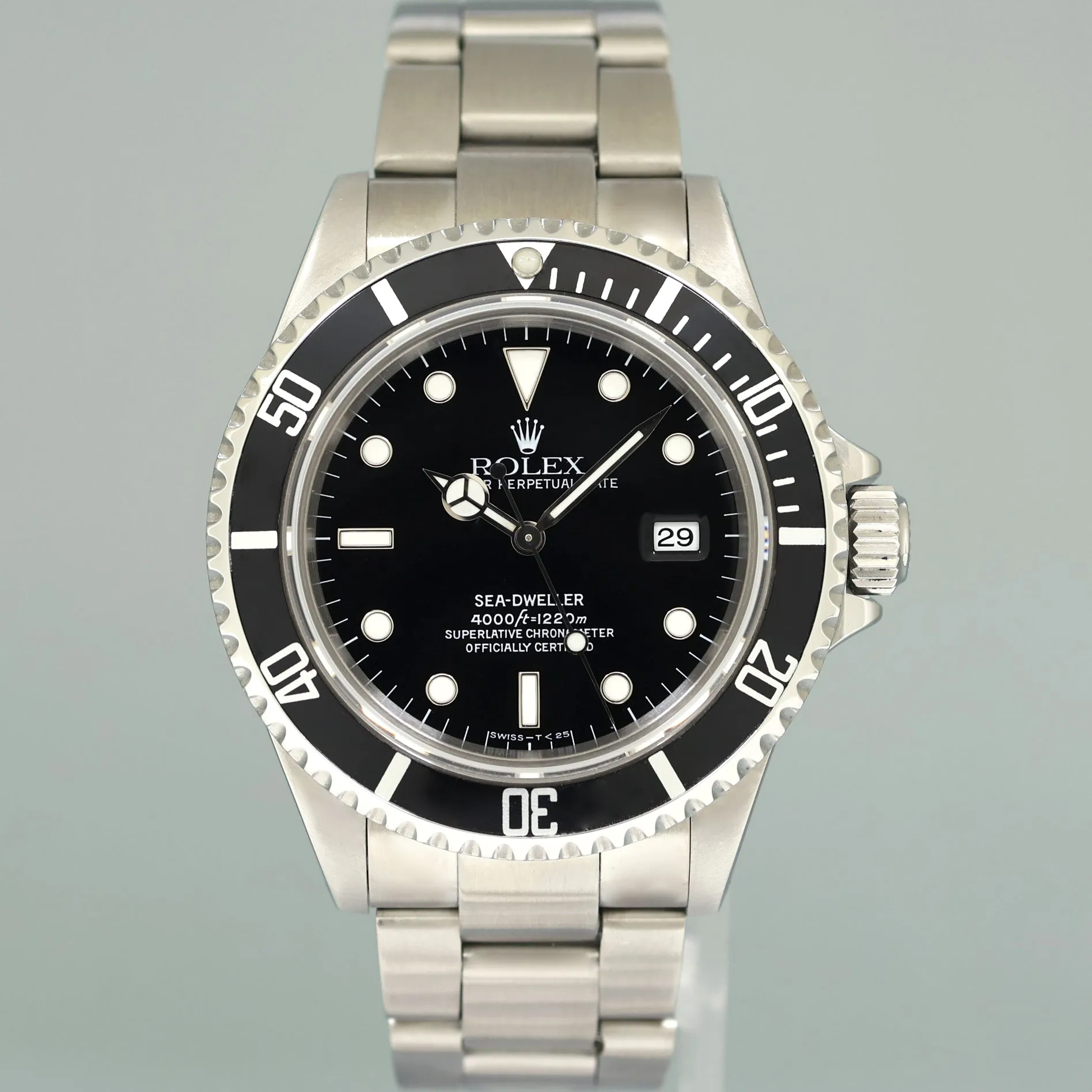 1998 PAPERS Rolex Sea-Dweller Steel 16600 Black Tritium Dial Date 40mm Watch Box