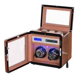 2 3 Walnut Wood Automatic Watch Winder, LUKDOF