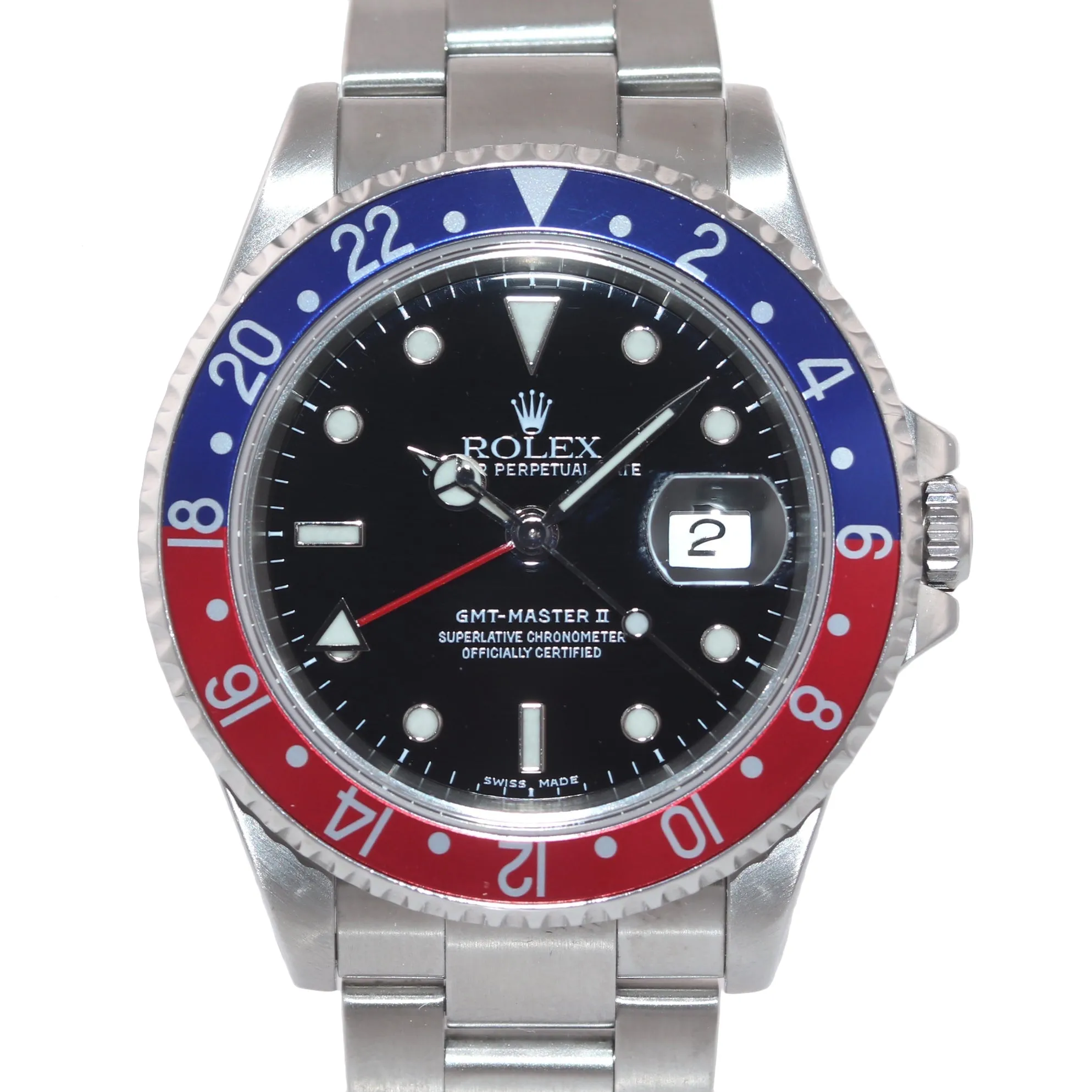 2002 MINT Rolex GMT-Master II Pepsi Steel Blue Red 16710 Watch Watch SEL Box