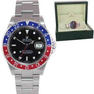 2002 Rolex GMT-Master II Pepsi Steel Blue Red 16710 Watch SEL Box
