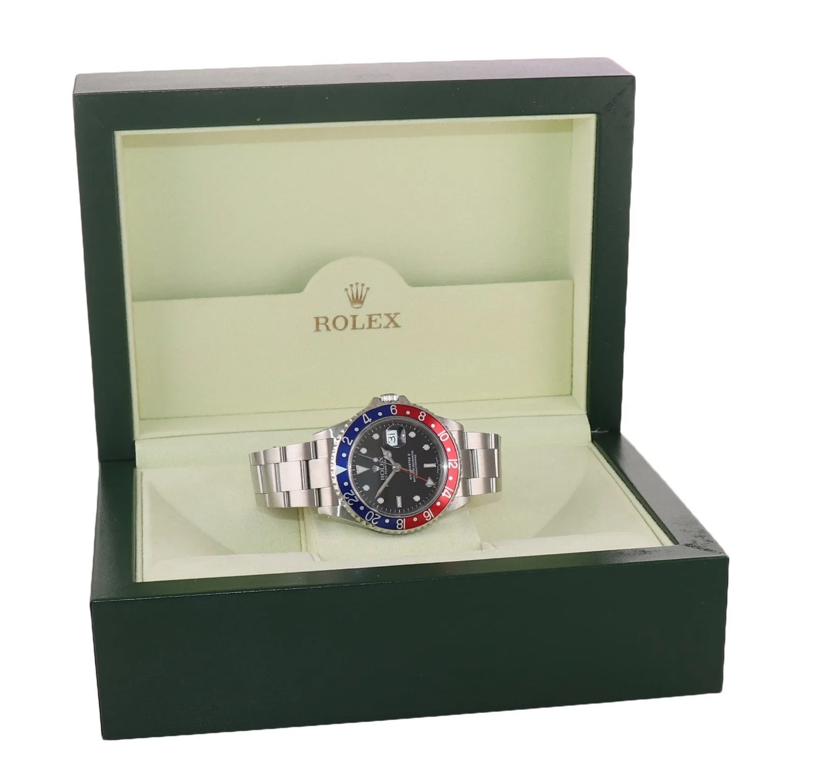 2002 Rolex GMT-Master II Pepsi Steel Blue Red 16710 Watch SEL Box