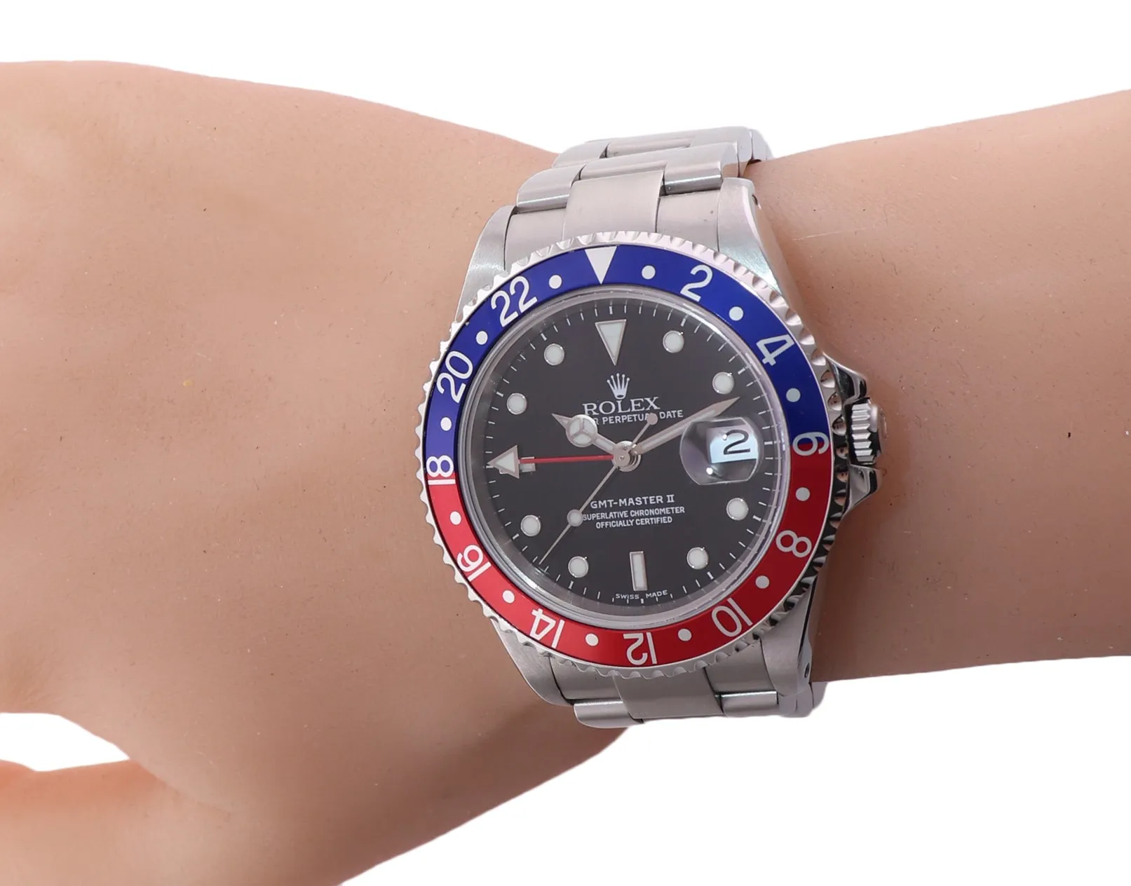 2003 PAPERS Rolex GMT-Master 2 Pepsi Blue Steel 16710 BLRO SEL Watch Box