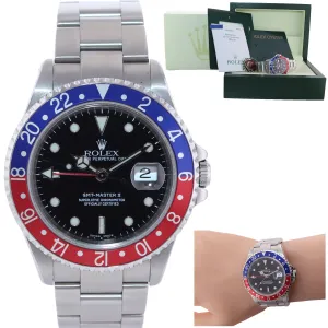 2003 PAPERS Rolex GMT-Master 2 Pepsi Blue Steel 16710 BLRO SEL Watch Box
