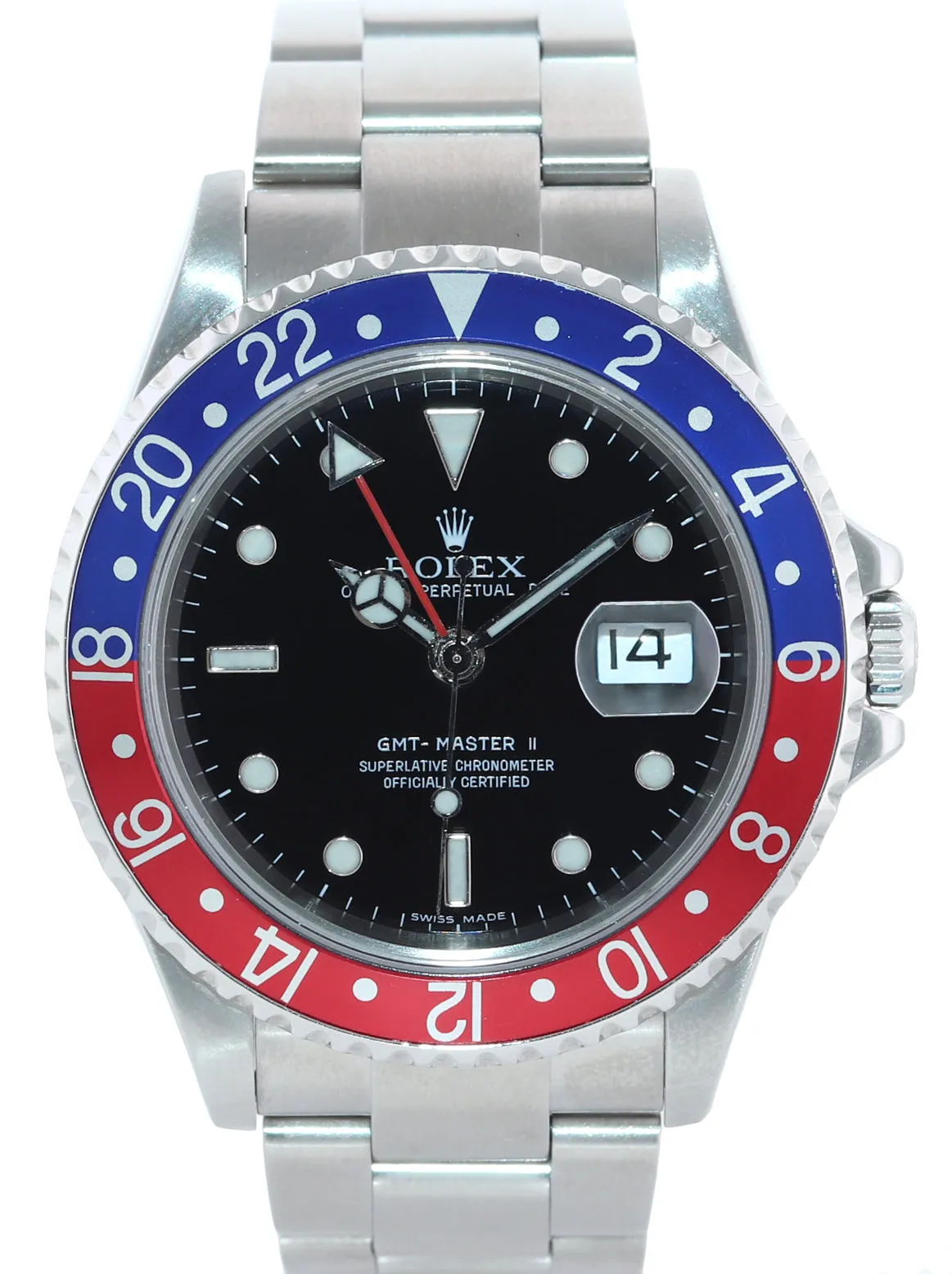 2005 Rolex GMT-Master II Pepsi Steel Blue 16710 40mm Error Stick Watch Box