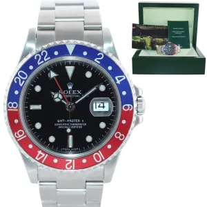 2005 Rolex GMT-Master II Pepsi Steel Blue 16710 40mm Error Stick Watch Box