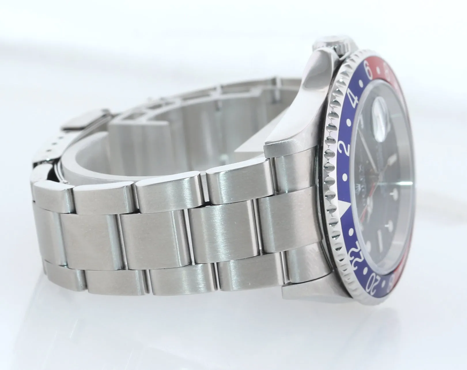 2005 Rolex GMT-Master II Pepsi Steel Blue 16710 40mm Error Stick Watch Box