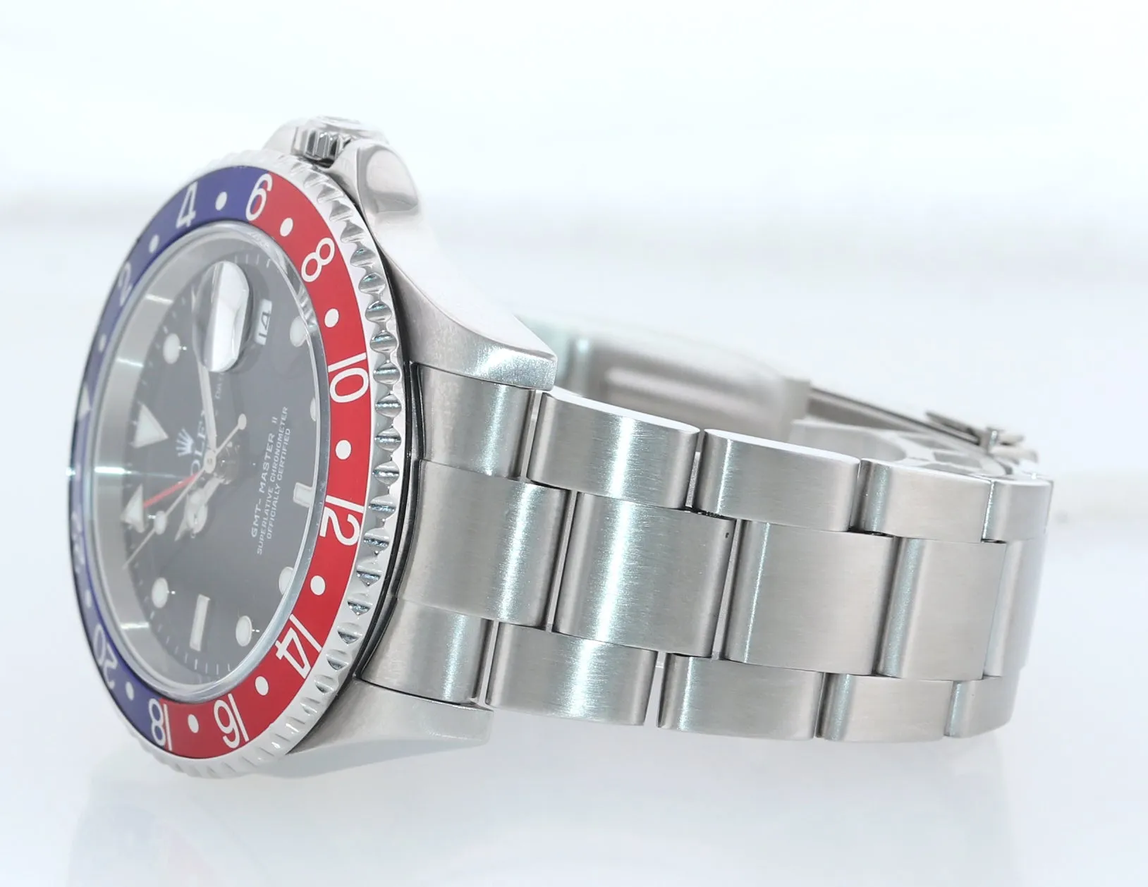 2005 Rolex GMT-Master II Pepsi Steel Blue 16710 40mm Error Stick Watch Box