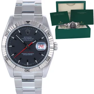2009 Rolex DateJust 116264 Turn-O-Graph Thunderbird Grey White Gold 36mm Watch
