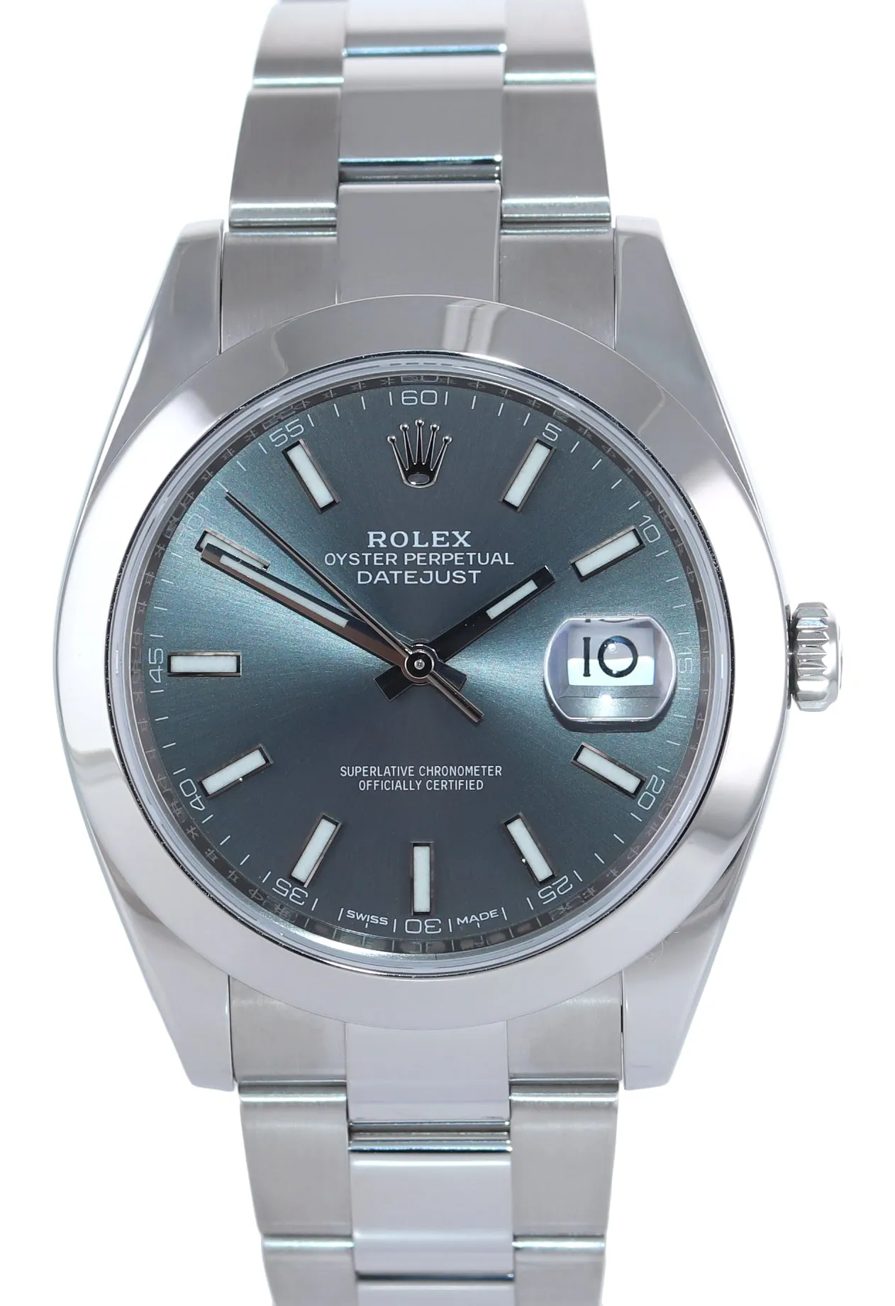 2017 PAPERS Rolex DateJust 41 Steel 126300 Rhodium Grey Jubilee Band Watch Box