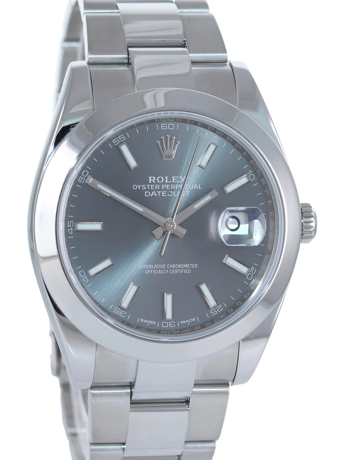 2017 PAPERS Rolex DateJust 41 Steel 126300 Rhodium Grey Jubilee Band Watch Box