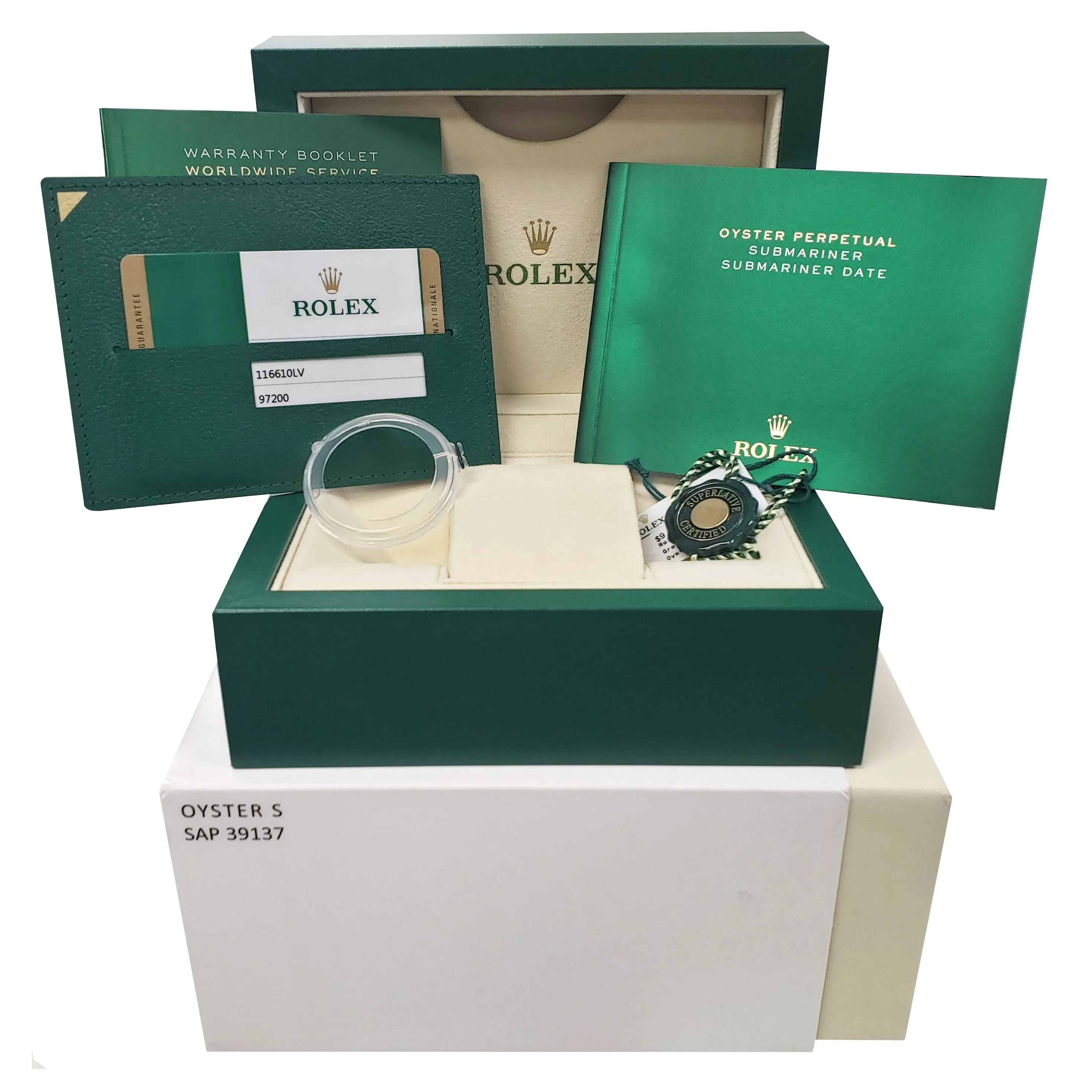 2018 UNPOLISHED Rolex Submariner Date Hulk Green Watch 116610 LV / V FULL SET