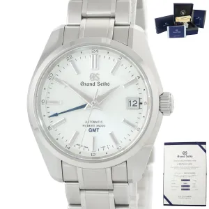 2019 BOX PAPERS Grand Seiko Hi-Beat 36000 GMT SBGJ201 Mt. Iwate Dial Steel Watch
