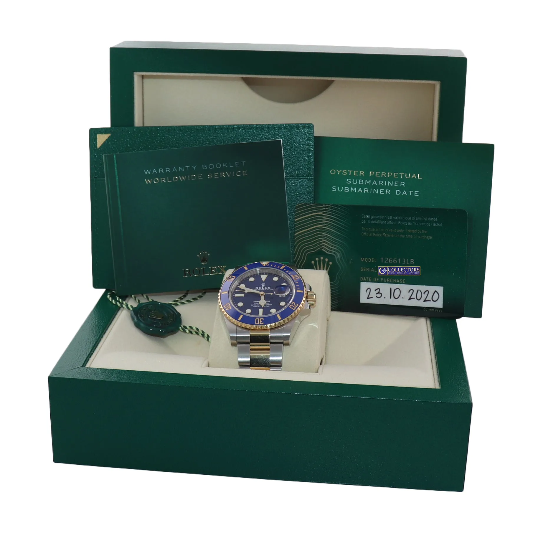 2021 NEW Rolex Submariner 41mm Blue Ceramic 126613LB Two Tone Gold Watch