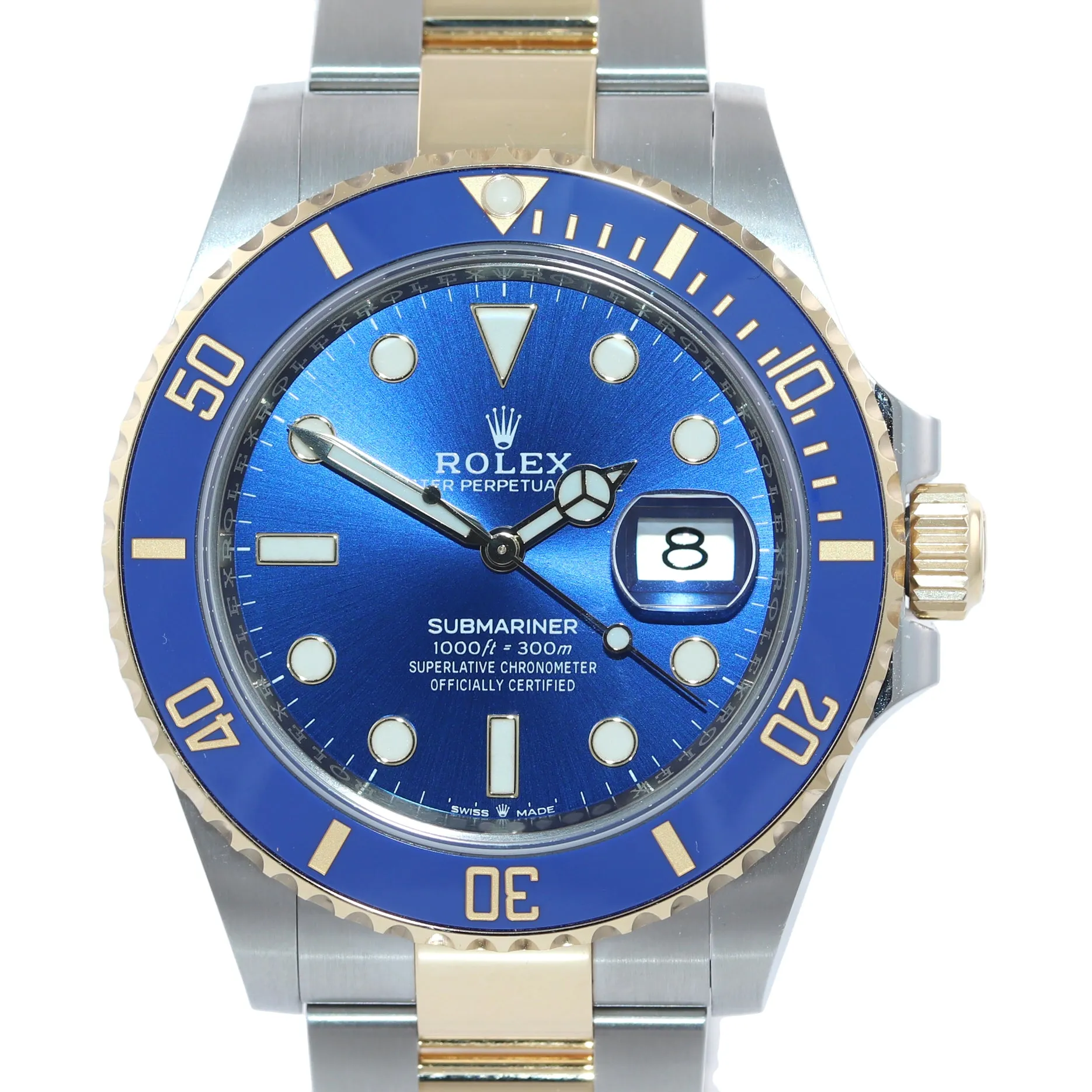 2021 NEW Rolex Submariner 41mm Blue Ceramic 126613LB Two Tone Gold Watch