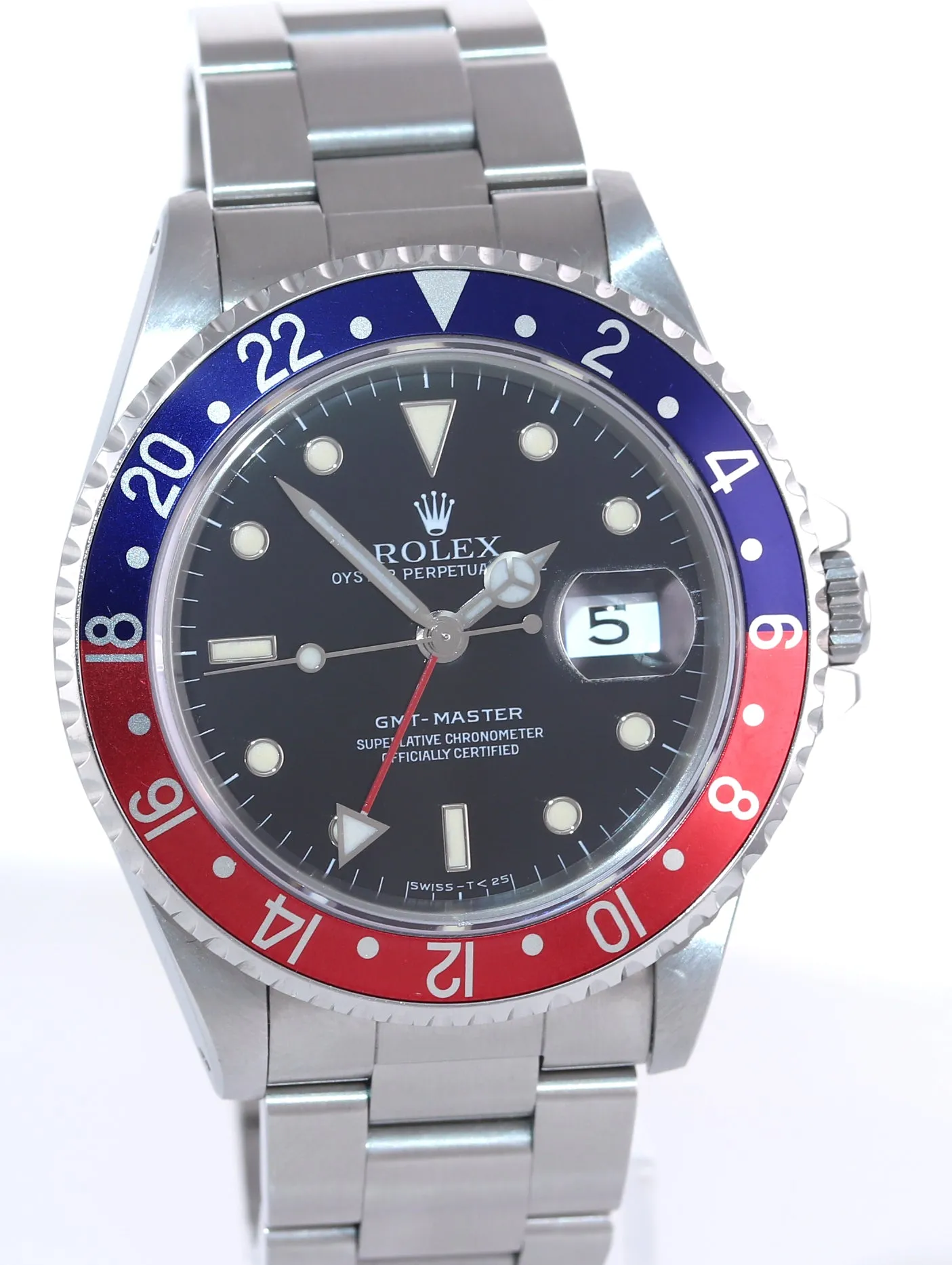 2021 RSC SERVICE Rolex GMT-Master Tritium Pepsi Blue Red Steel 40mm 16700 Watch