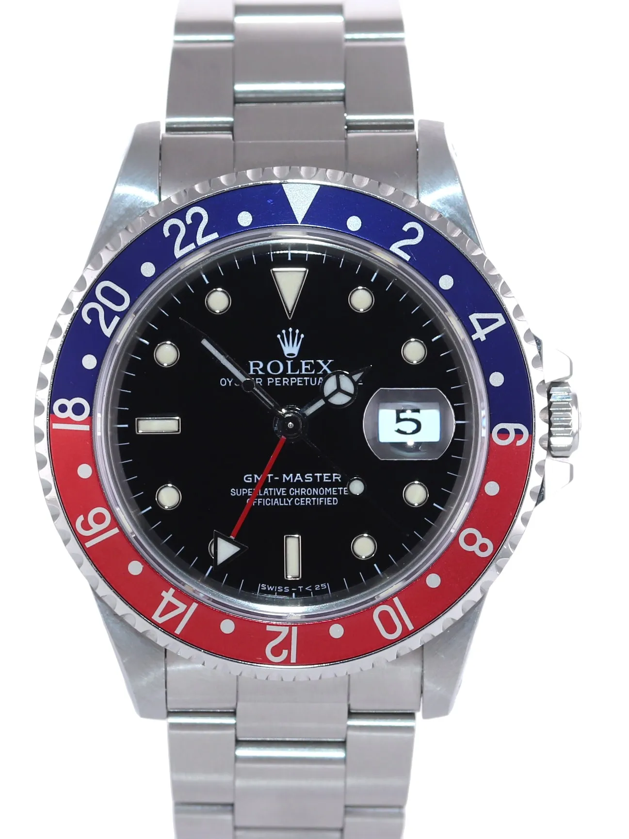 2021 RSC SERVICE Rolex GMT-Master Tritium Pepsi Blue Red Steel 40mm 16700 Watch