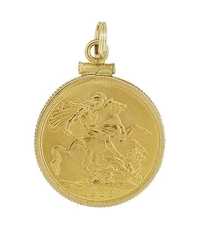 22 Karat Gold King George V British Sovereign Coin Pendant