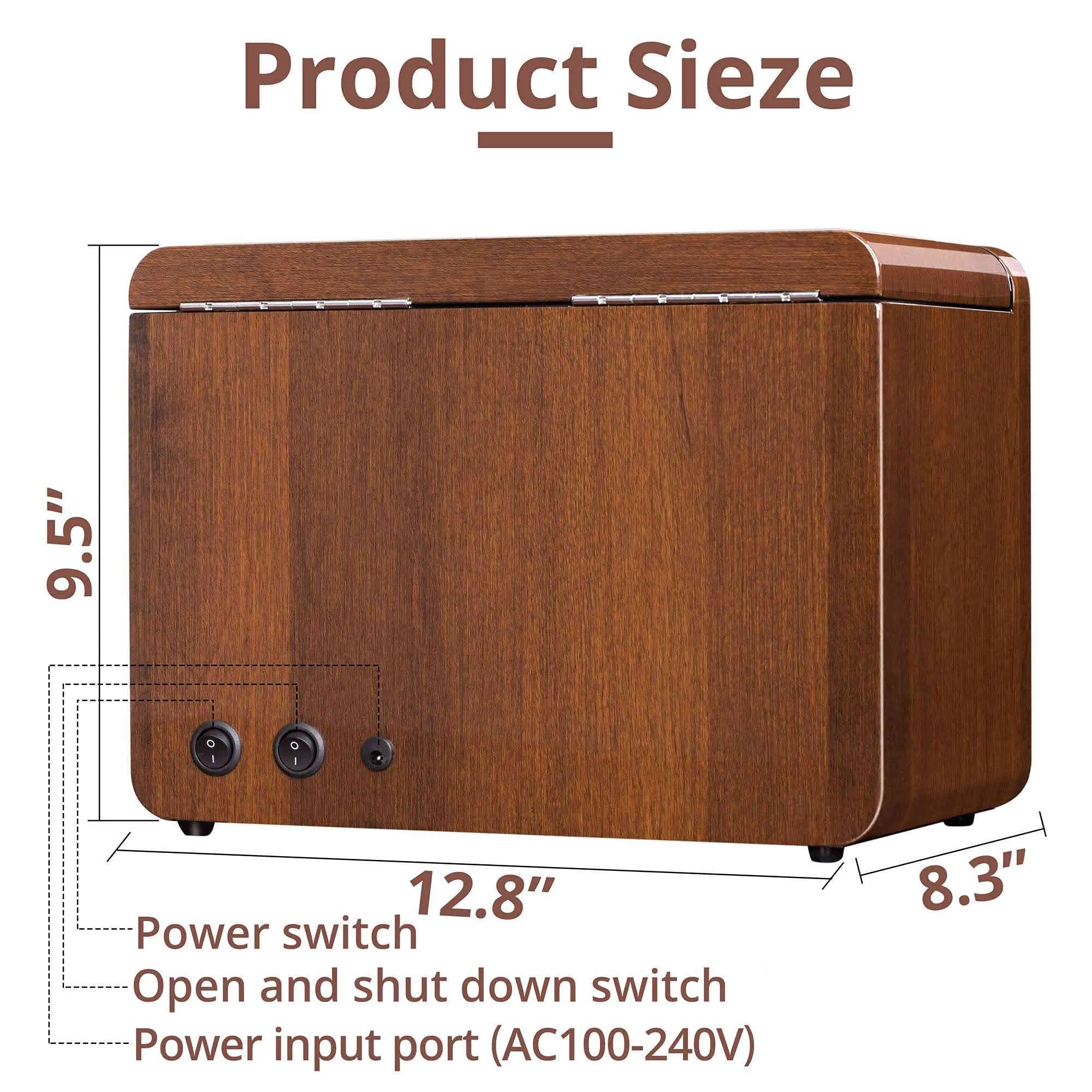 3 4 Walnut Wood Automatic Watch Winder, LUKDOF