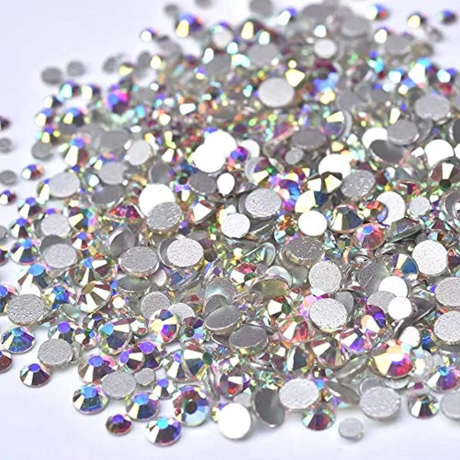 4320pcs Rhinestones for Nails art Rhinestones for Crafts Bulk Nail Gems and Rhinestones Nail Jewels Diamonds for Nails Flatback Round Glass ab Nails Charms for 6 Sizes