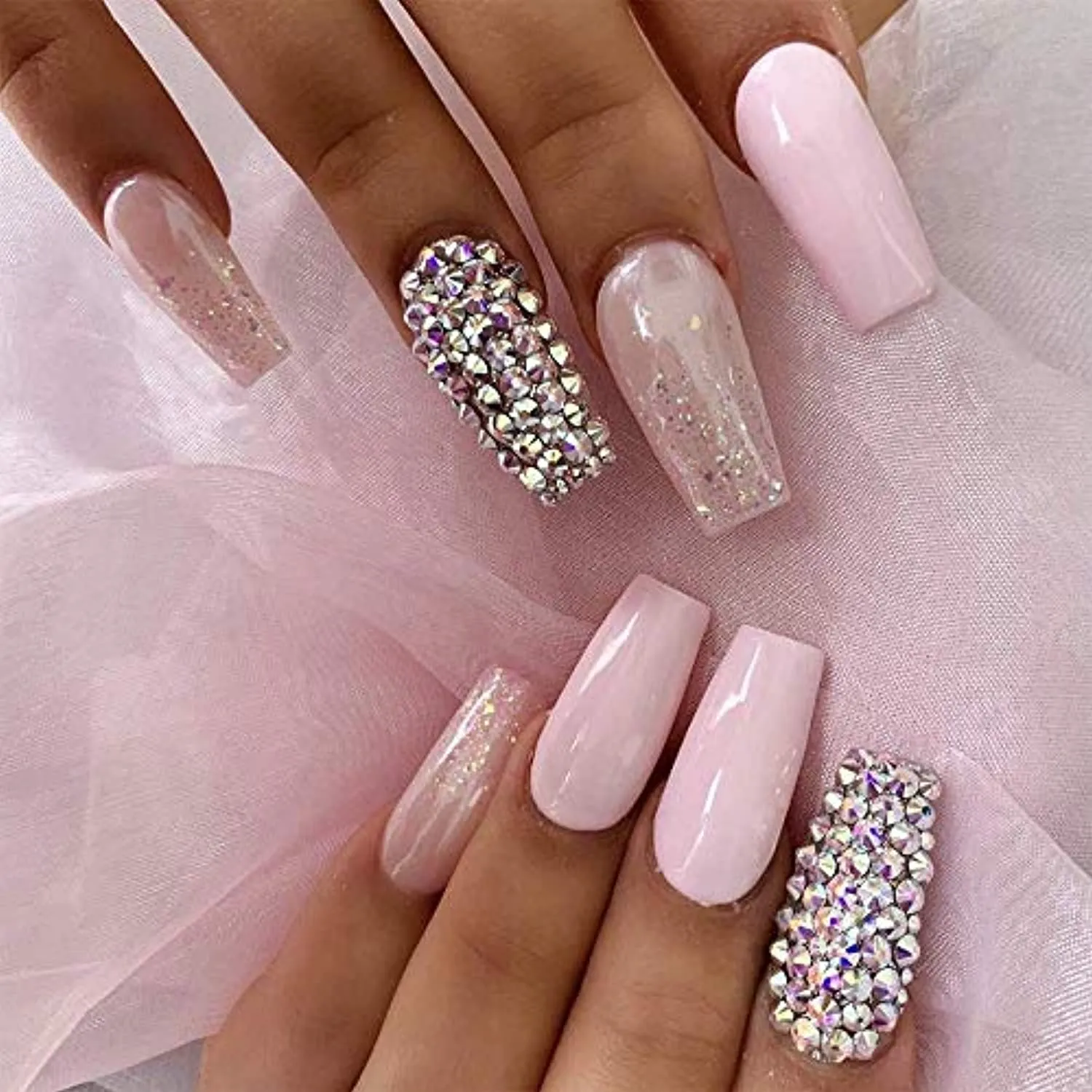 4320pcs Rhinestones for Nails art Rhinestones for Crafts Bulk Nail Gems and Rhinestones Nail Jewels Diamonds for Nails Flatback Round Glass ab Nails Charms for 6 Sizes