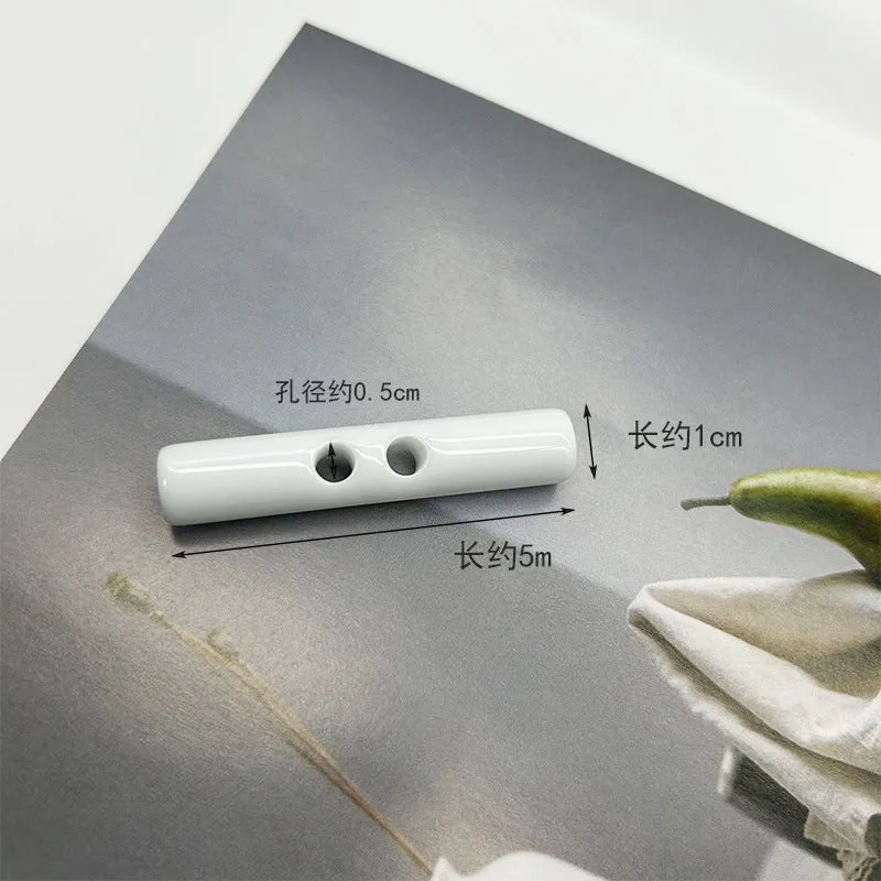 50mm White Black Olive Green Long Cylindrical Resin Toggle Buttons for Coat 20pcs