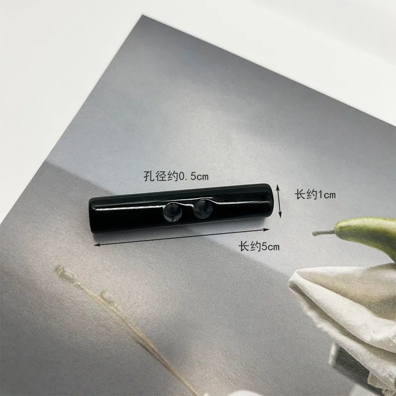 50mm White Black Olive Green Long Cylindrical Resin Toggle Buttons for Coat 20pcs