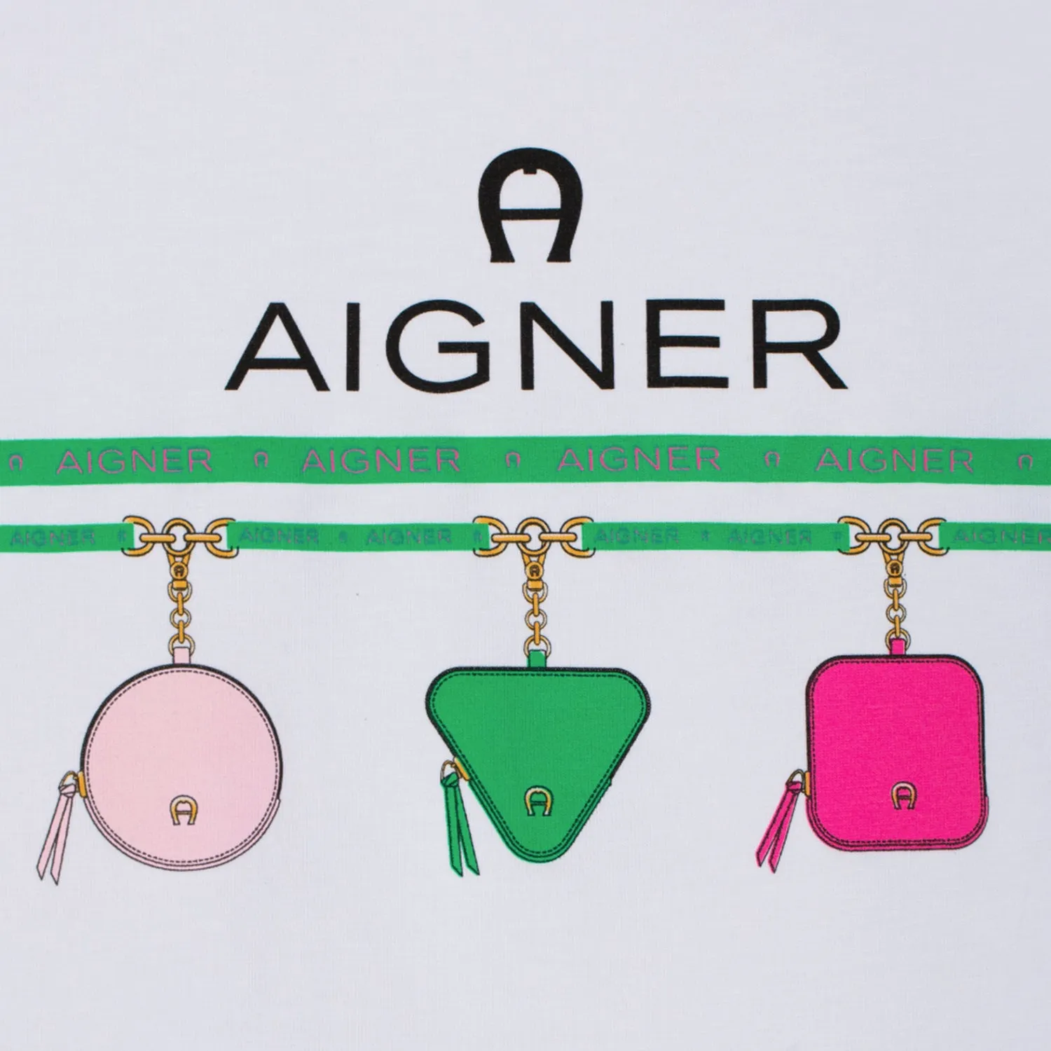 Aigner Kids Girl's White & Fuchsia Set T-Shirt & Trouser