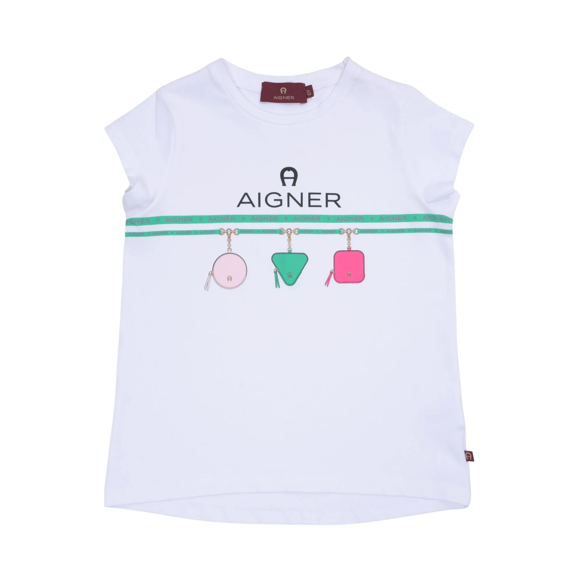 Aigner Kids Girl's White & Fuchsia Set T-Shirt & Trouser