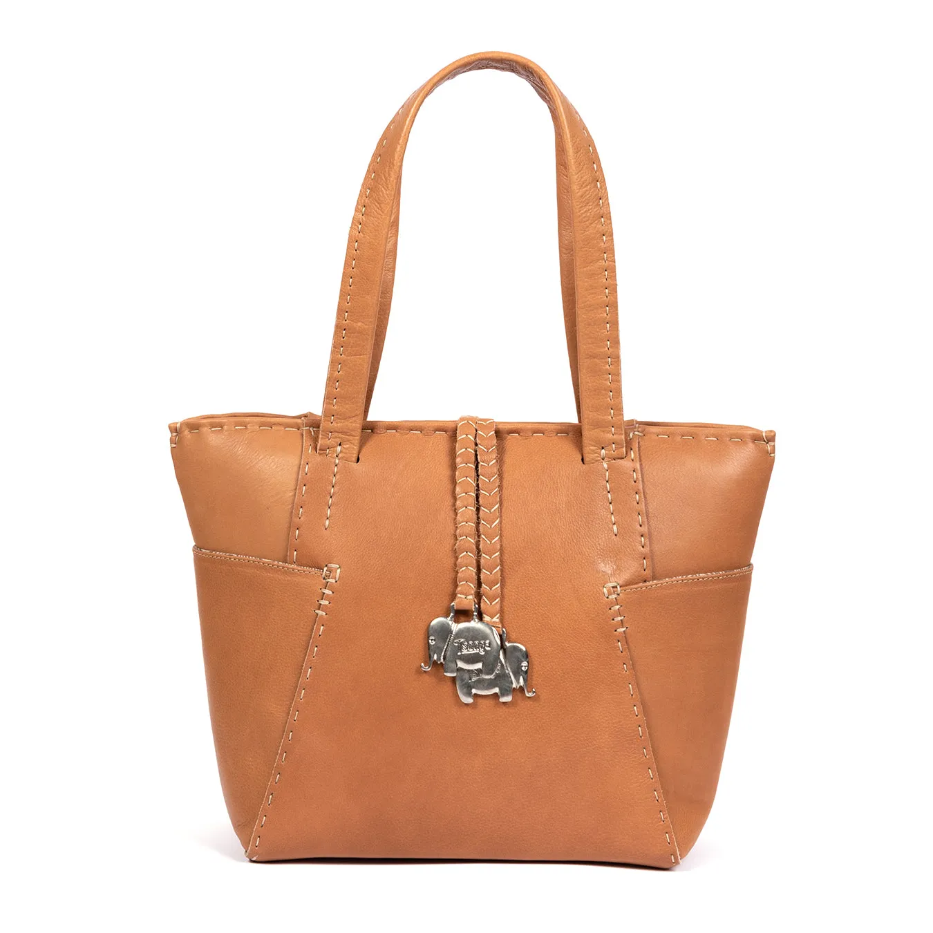Anesu : Ladies Leather Shopper Handbag in Tan Vintage