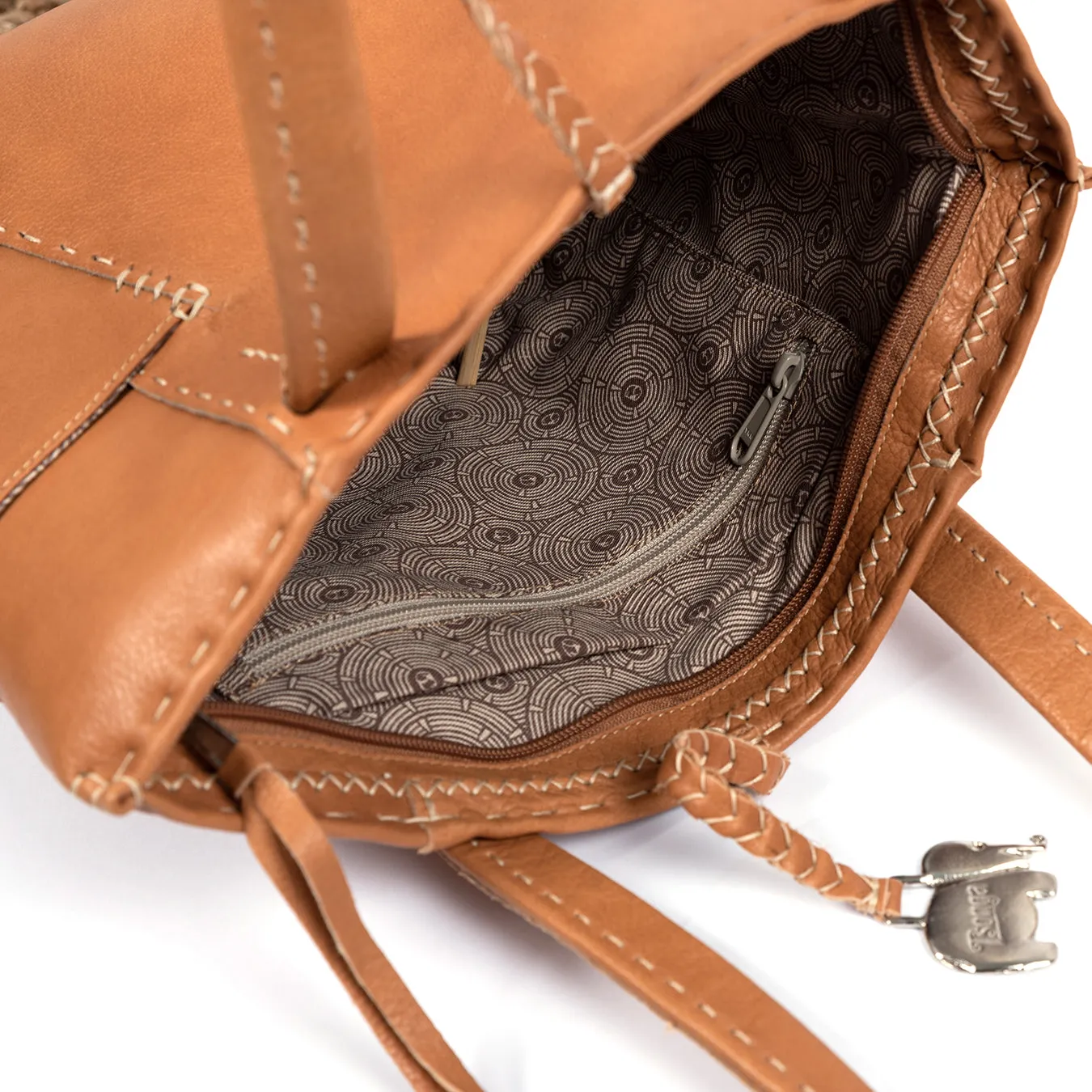 Anesu : Ladies Leather Shopper Handbag in Tan Vintage