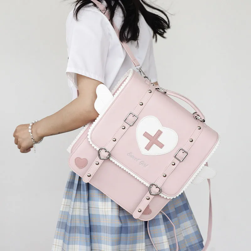 Angel Sweet Girl Student School Messenger Bag Backpack