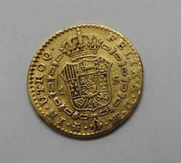 Antique Estate 1791 Spain 1 Escudo Charles IV Gold Coin