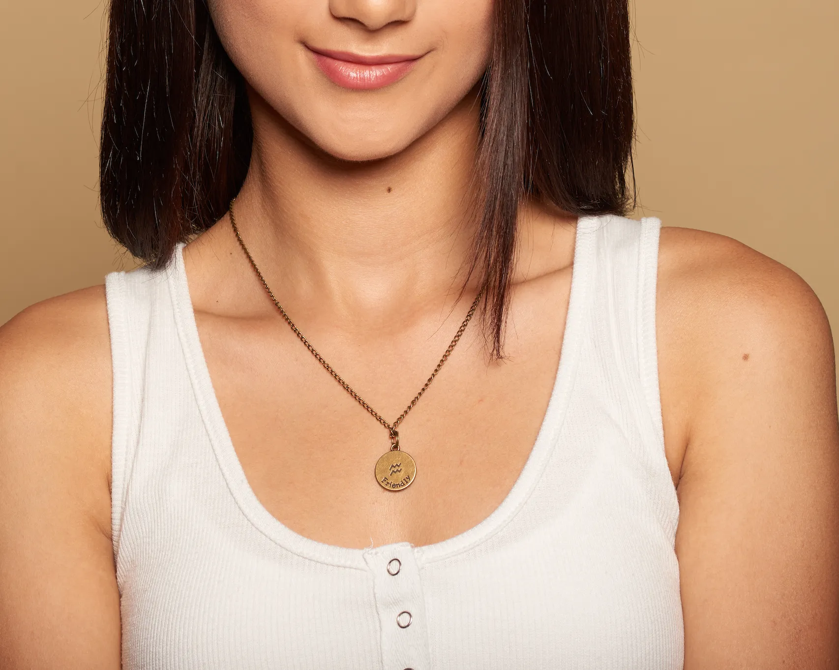Aquarius vintage coin necklace